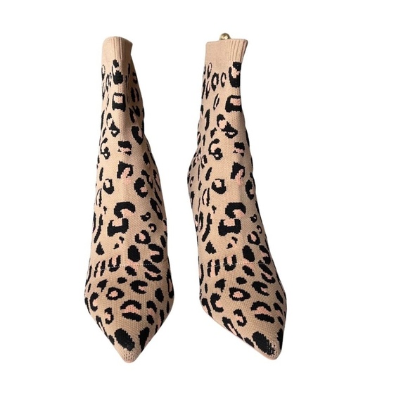 Cosy Island Animal Print "Minimalist" Sock Ankle Boots Size 10 NWT Includes Box - Picture 7 of 11